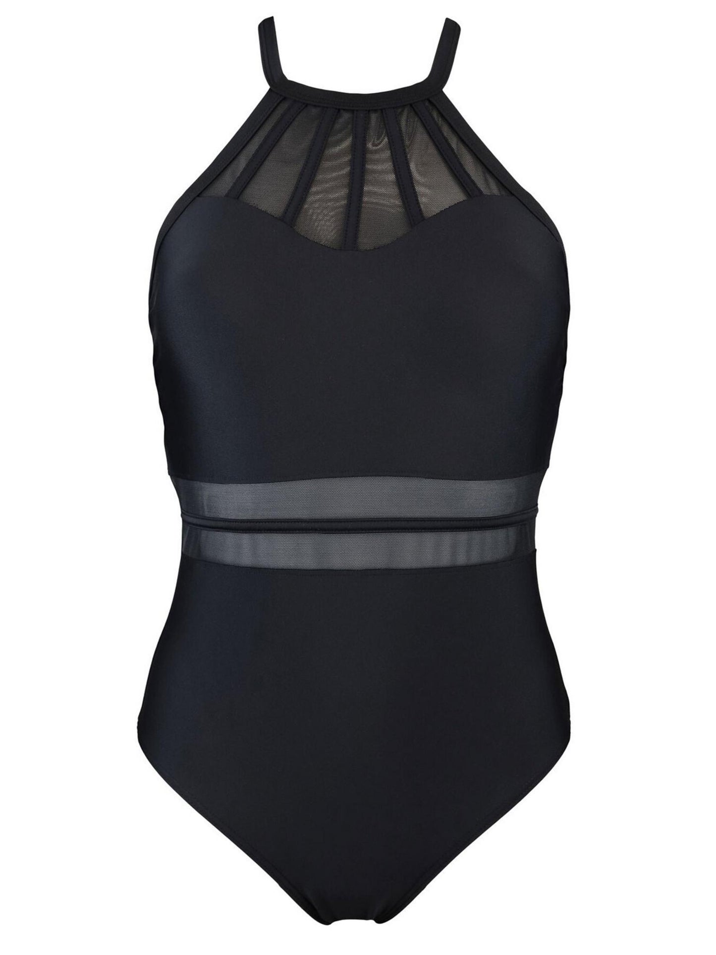 Pour Moi Beach Bound High Neck Swimsuit in Black
