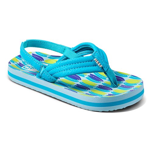 Reef Little Ahi Flip Flops in Blue Fish