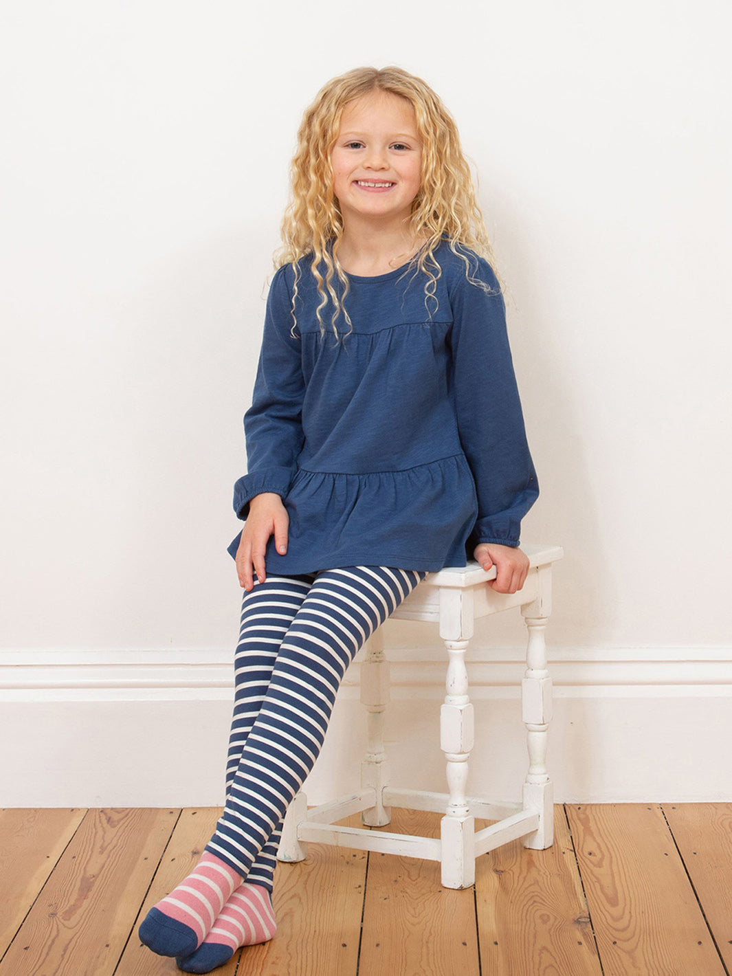 Kite Stripy Leggings Navy