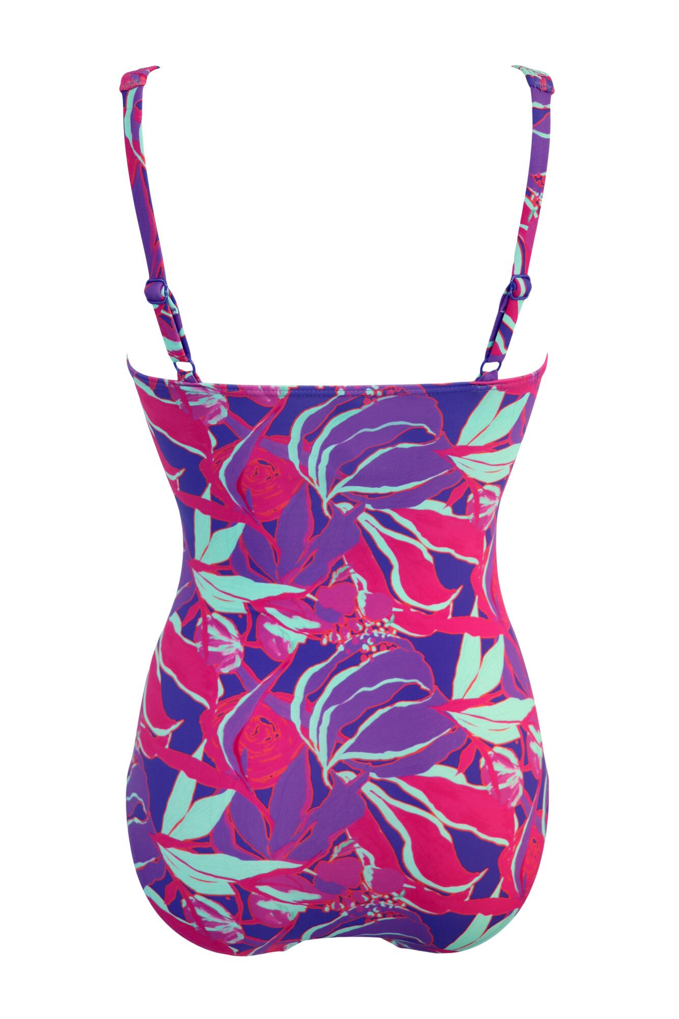 Pour Moi Santa Barbara Ruched Tummy Control Swimsuit in Aquaburst