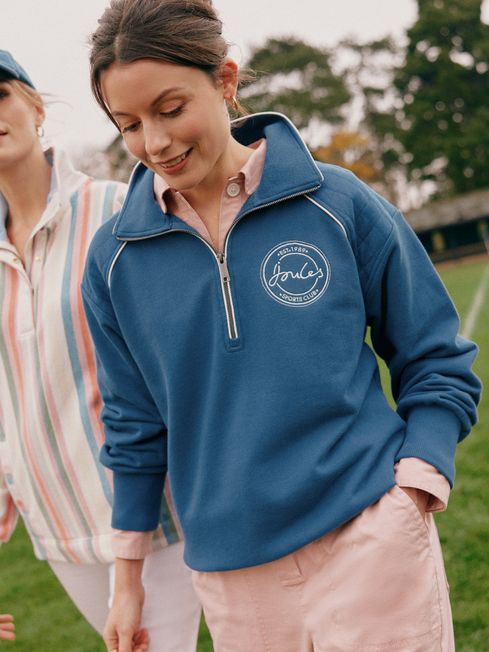 Joules Racquet Blue Half Zip Sweat Top