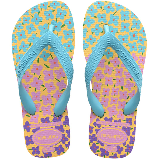 Havaianas Kids Flores in Yellow/Blue