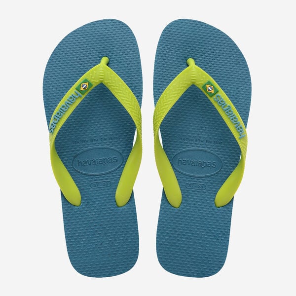 Havaianas Brasil Logo in Amazonite Blue