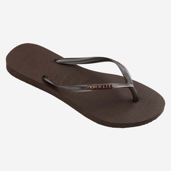 Havaianas Slim Logo Metallic in Brown