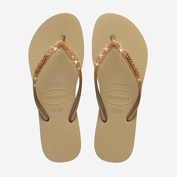 Havaianas Slim Glitter II in Gold