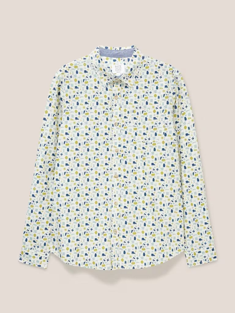 White Stuff Antique Printed Shirt in Natural Multi