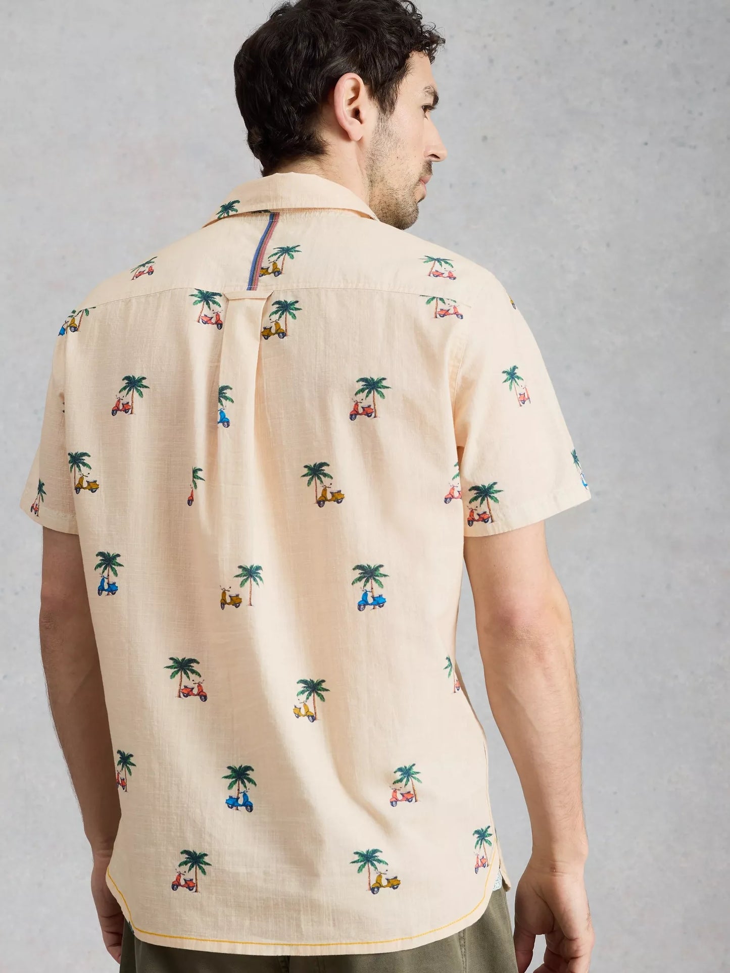 White Stuff Finsbury Moped Print Shirt in Natural Print