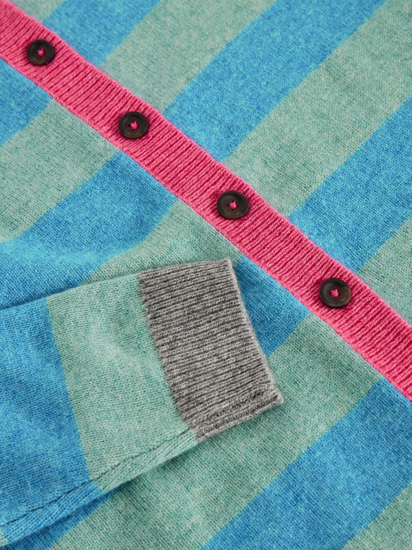 White Stuff Sansa Stripe Cardi in Blue Multi