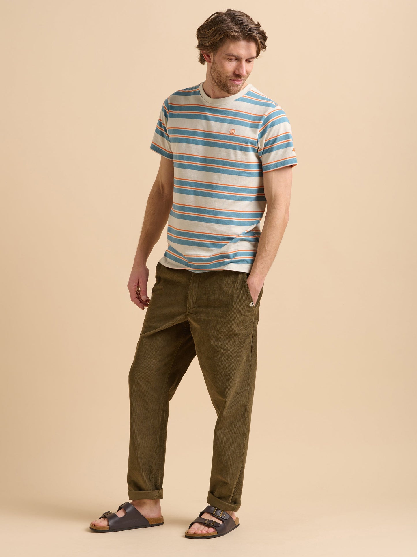 Brakeburn Khaki Corduroy Trousers