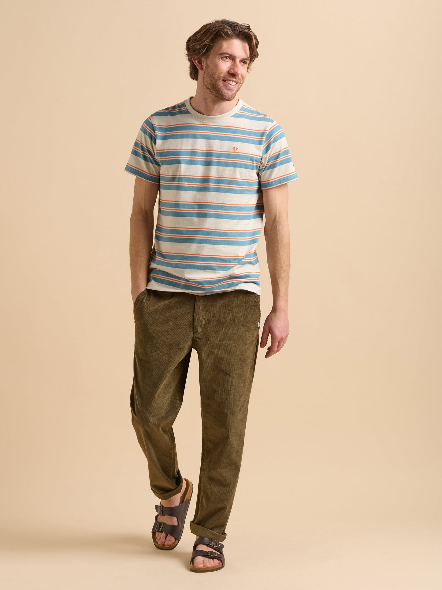 Brakeburn Khaki Corduroy Trousers