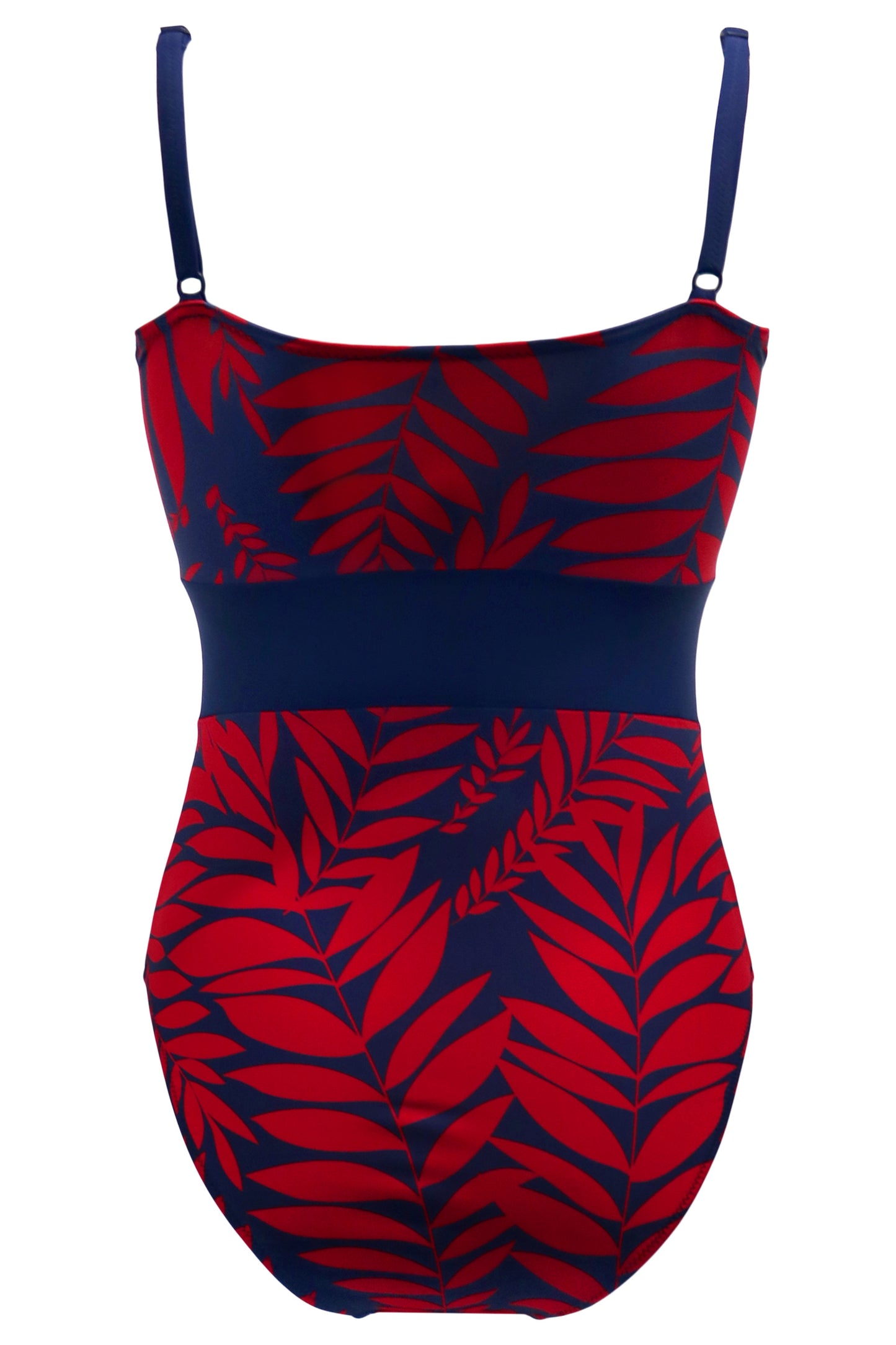 Pour Moi Palermo Panelled Tummy control Swimsuit in Navy/Red