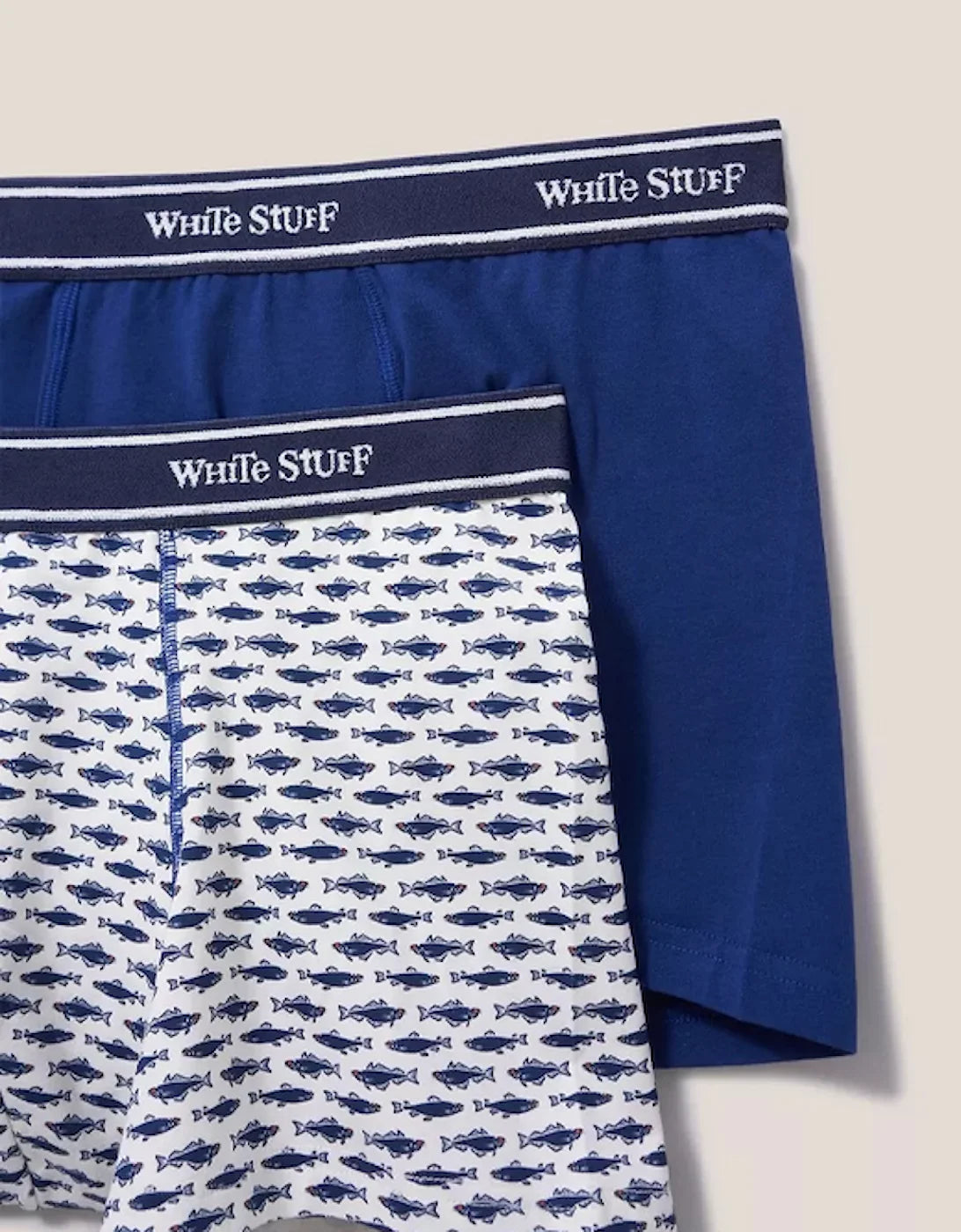 White Stuff 2 Pack Boxer Shorts in White Multi