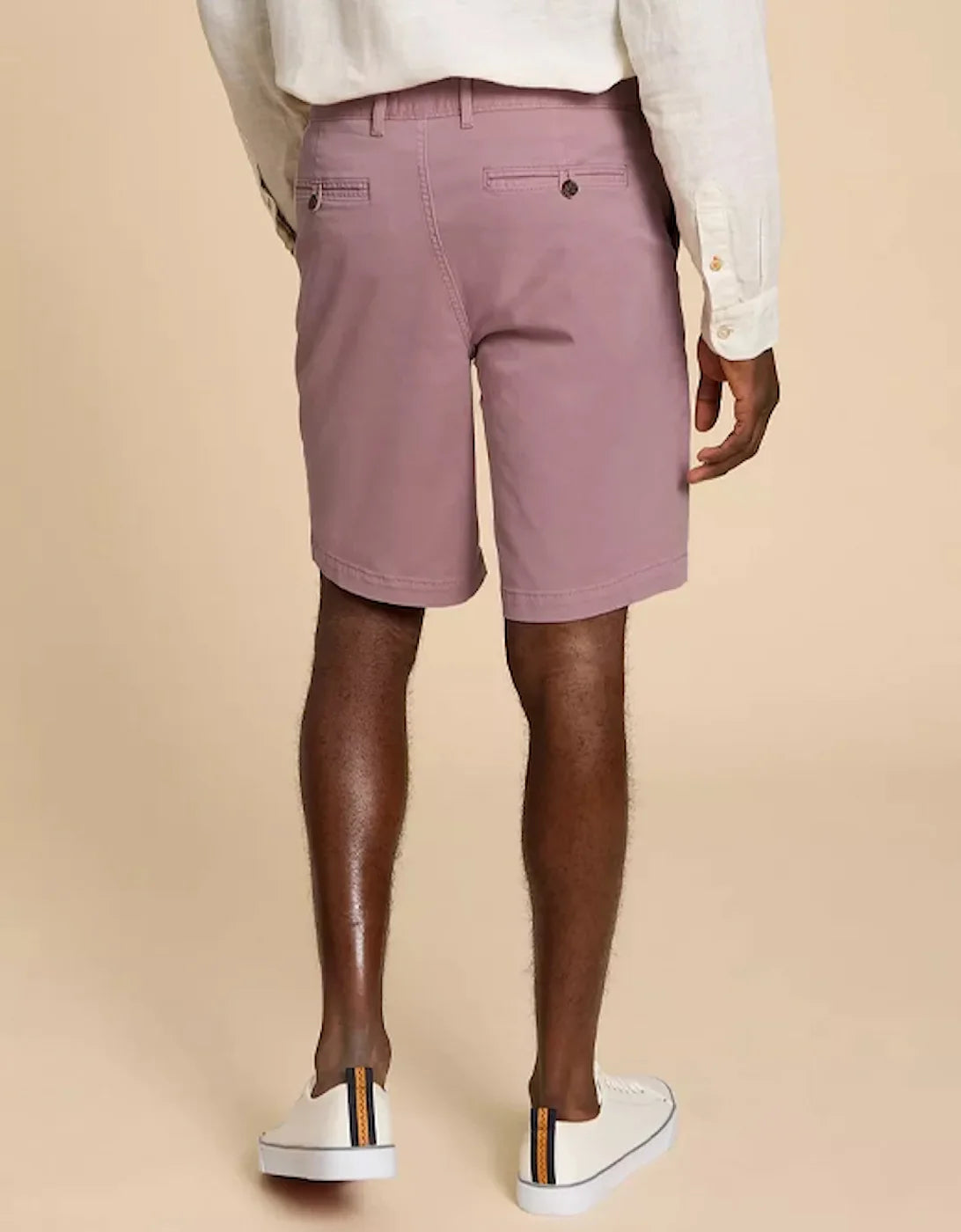 White Stuff Sutton Organic Chino Shorts in Dusky Pink