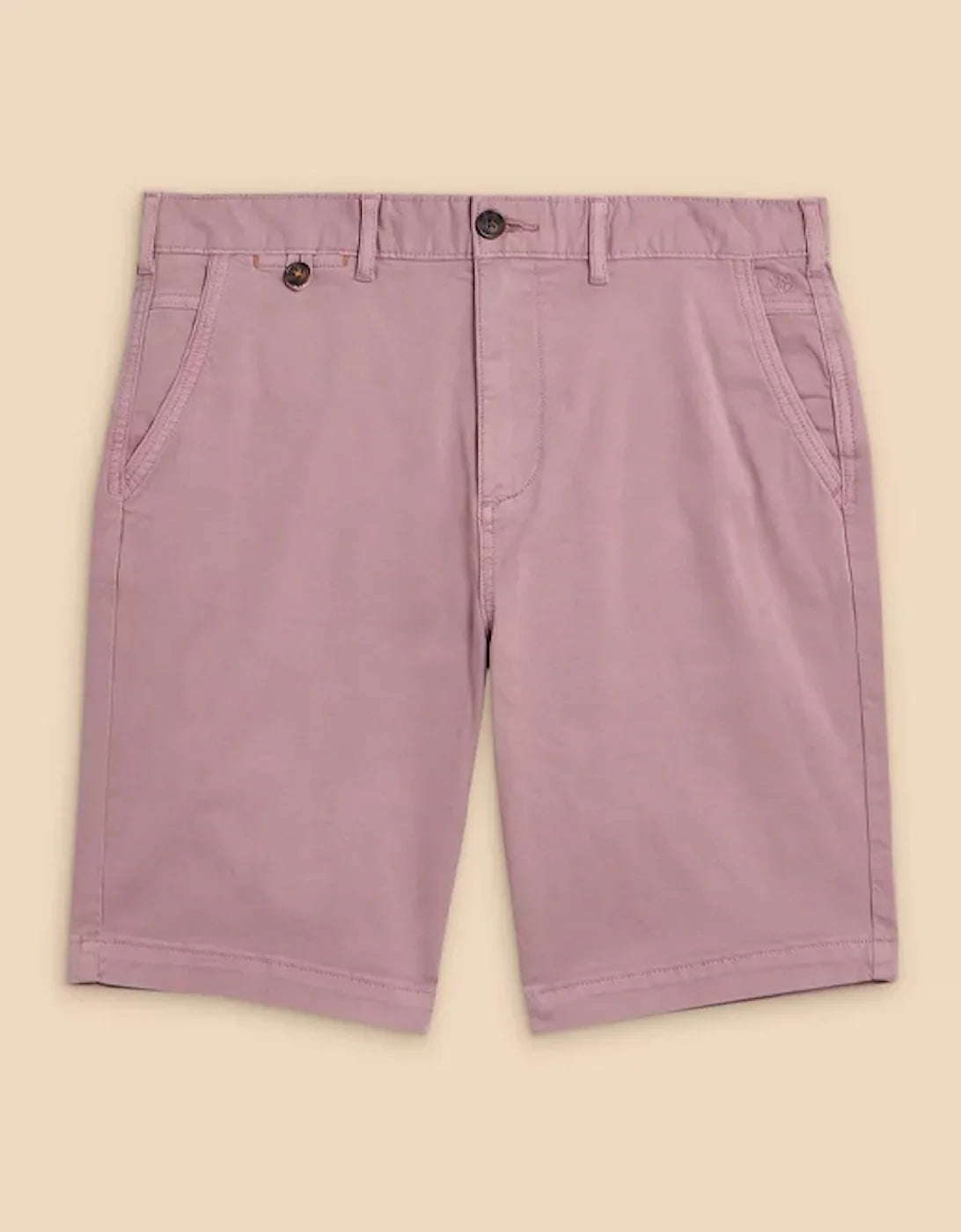 White Stuff Sutton Organic Chino Shorts in Dusky Pink