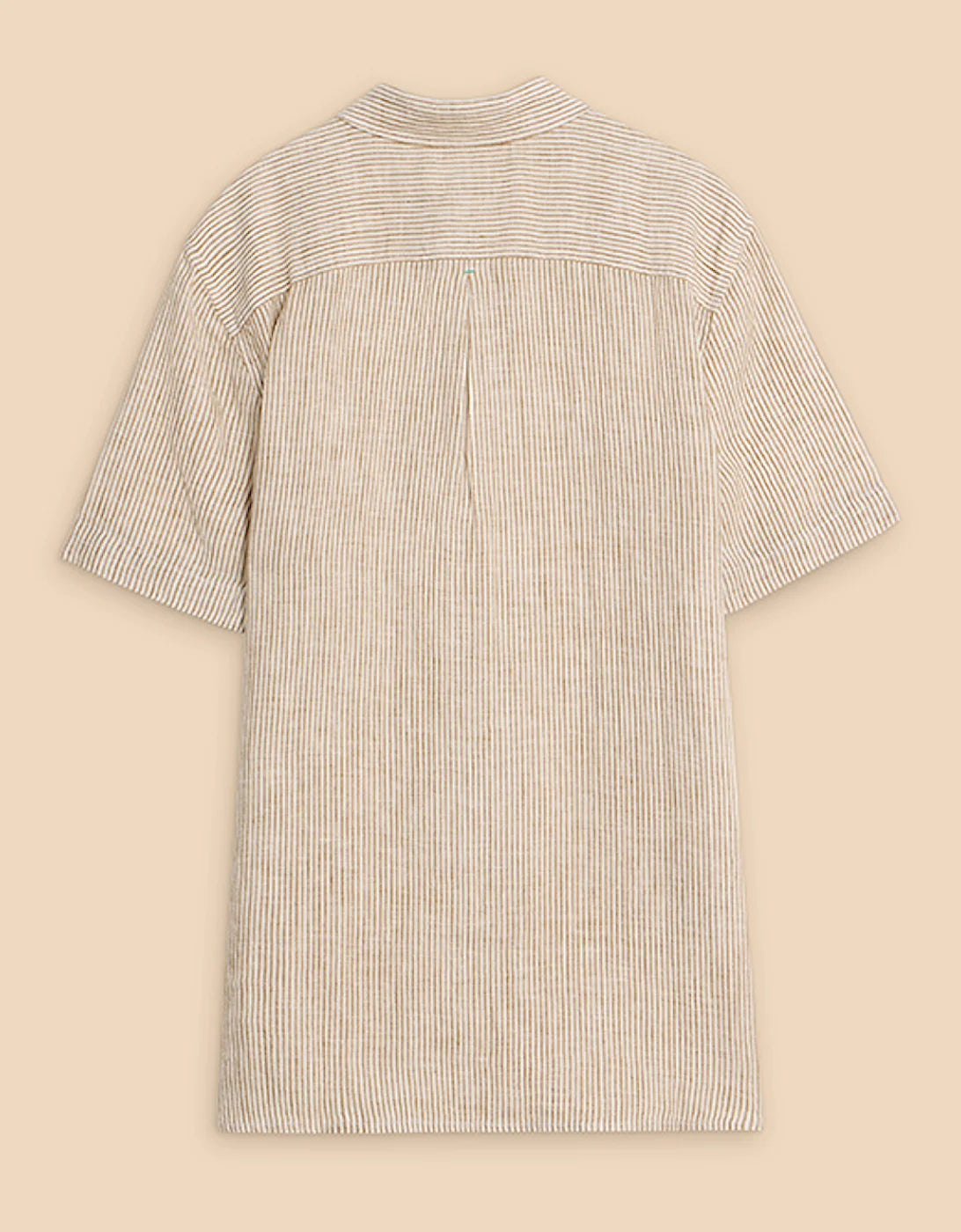 White Stuff Pembroke Short sleeved Linen Shirt in Tan Multi