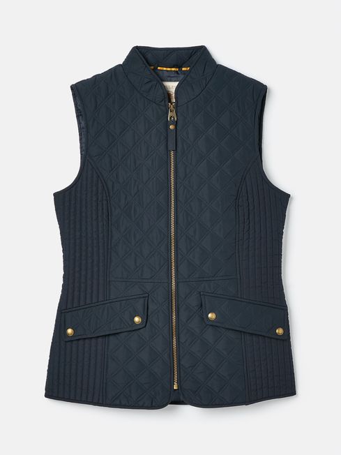 Joules Minx Showerproof Diamond Quilted Gilet in Navy