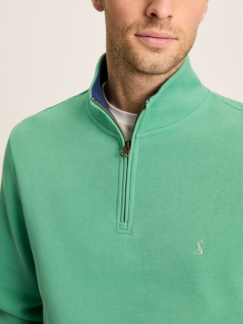 Joules Alistair French Rib Quarter Neck Sweatshirt in Green