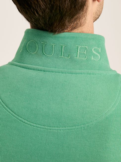 Joules Alistair French Rib Quarter Neck Sweatshirt in Green