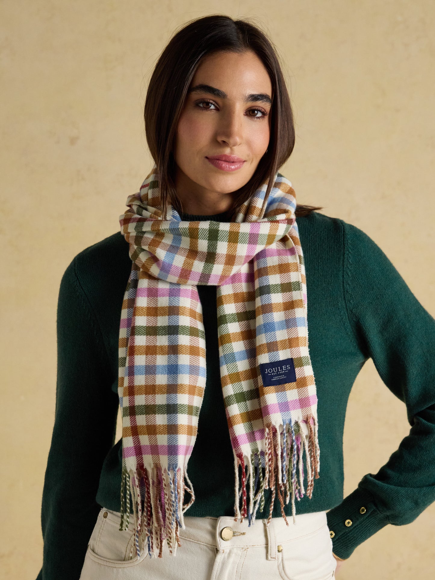 Joules Langtree Multi Neutral Large Scarf
