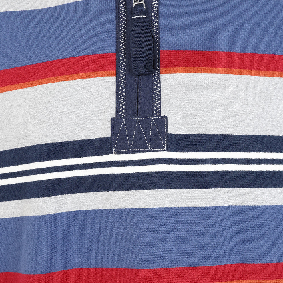 Lazy Jacks Men's Stripe Quarter Zip Sweatshirt - Grey Marle