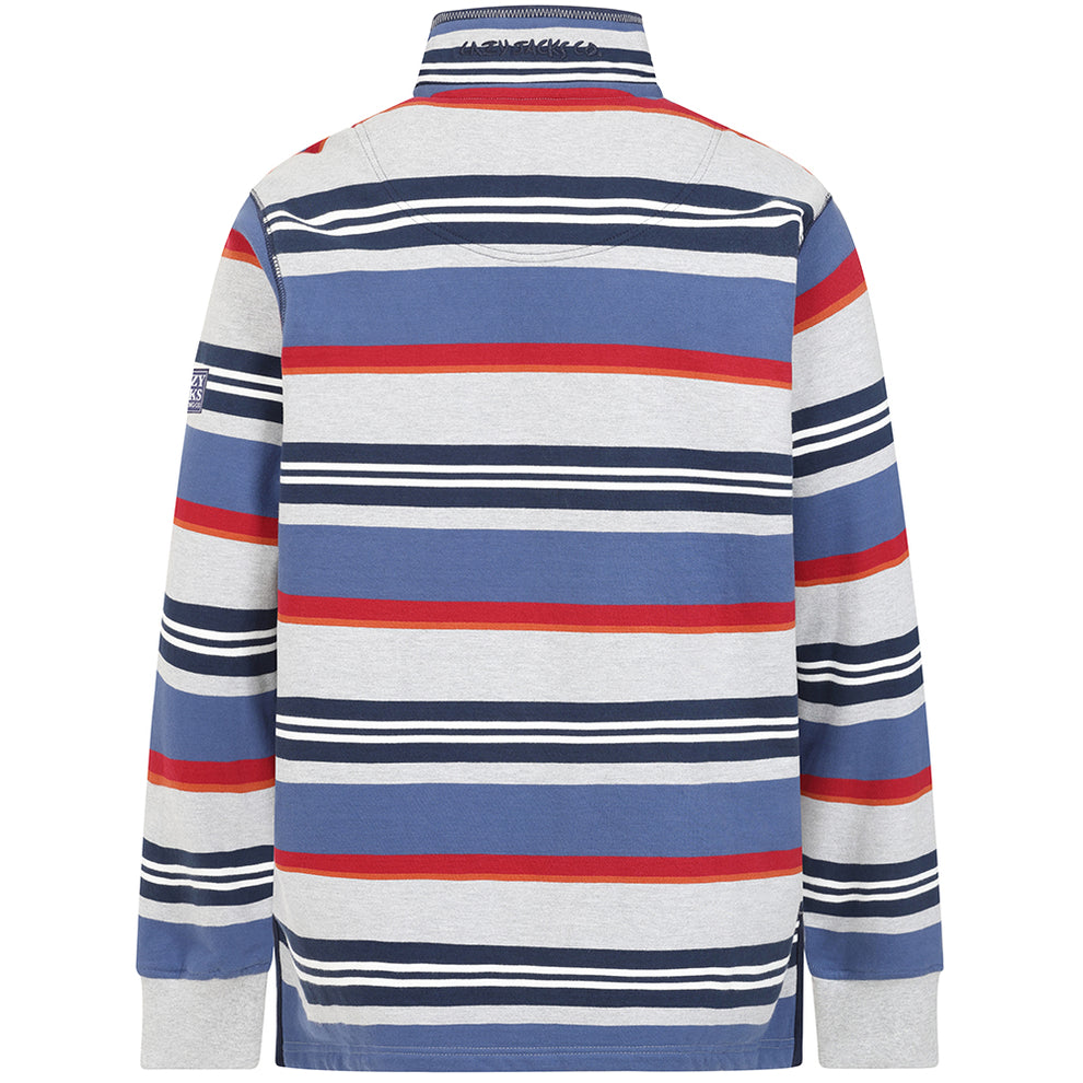 Lazy Jacks Men's Stripe Quarter Zip Sweatshirt - Grey Marle