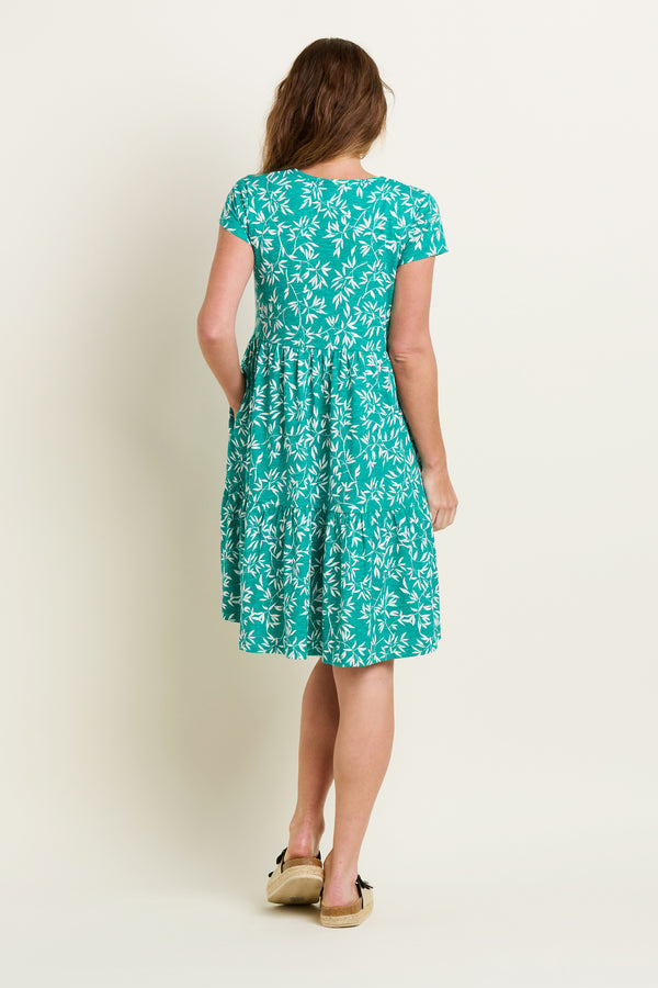 Brakeburn Bamboo Leaves Tiered Dress