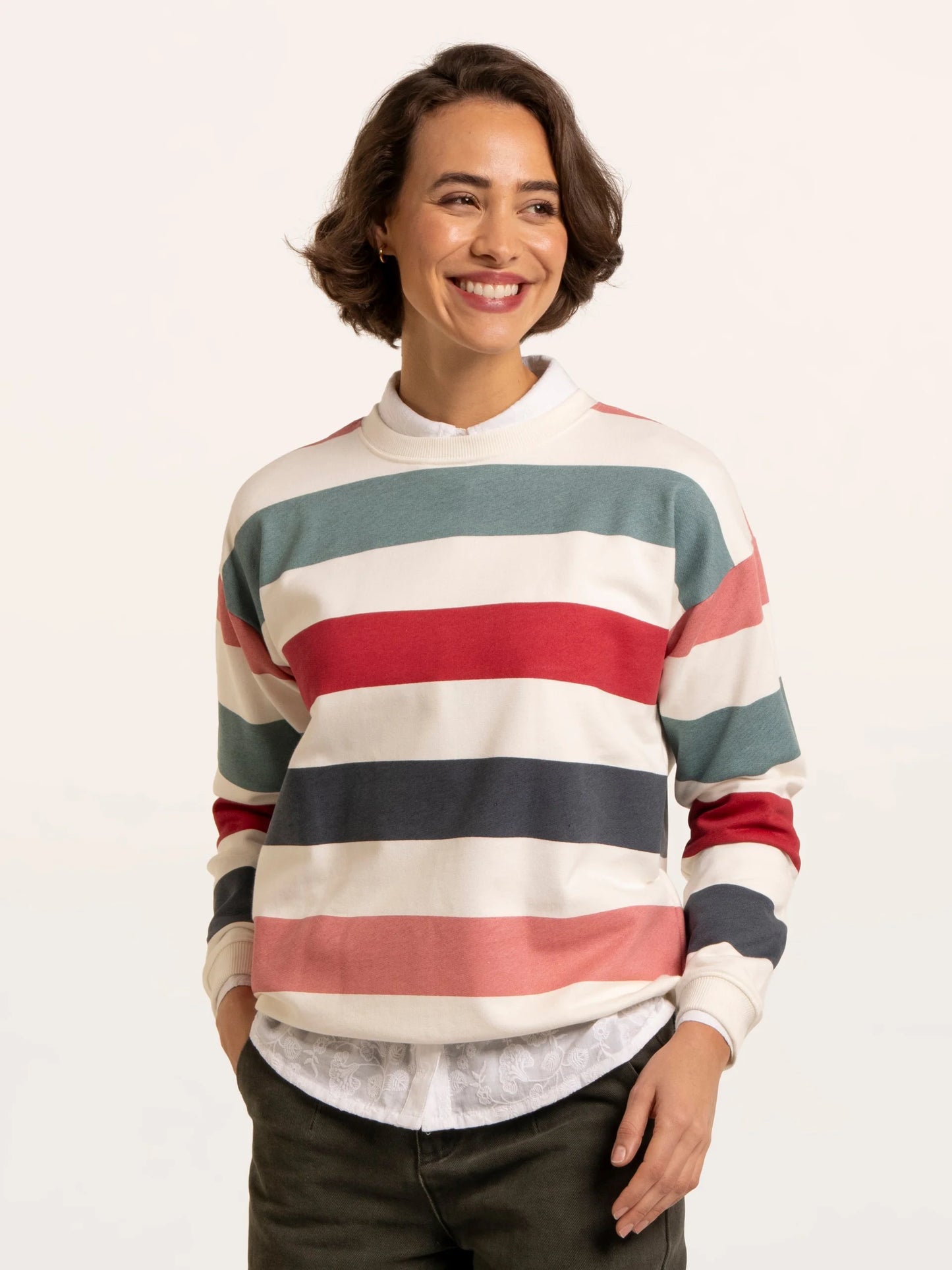 Brakeburn Rockford Striped Drop Shoulder Sweatshirt