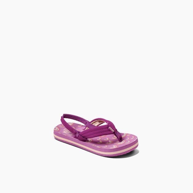 Reef Little Ahi Flip Flops in Purple Rainbow