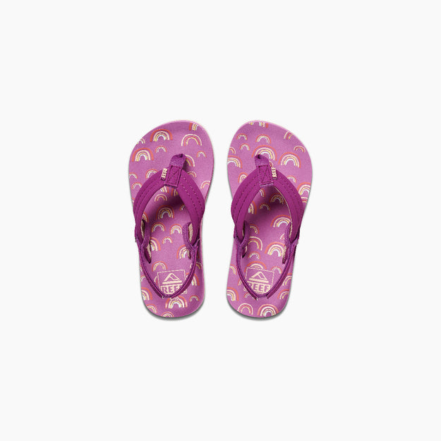 Reef Little Ahi Flip Flops in Purple Rainbow