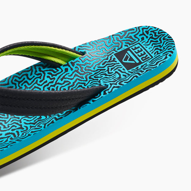 Reef Ahi Flip Flops in Blue Coral