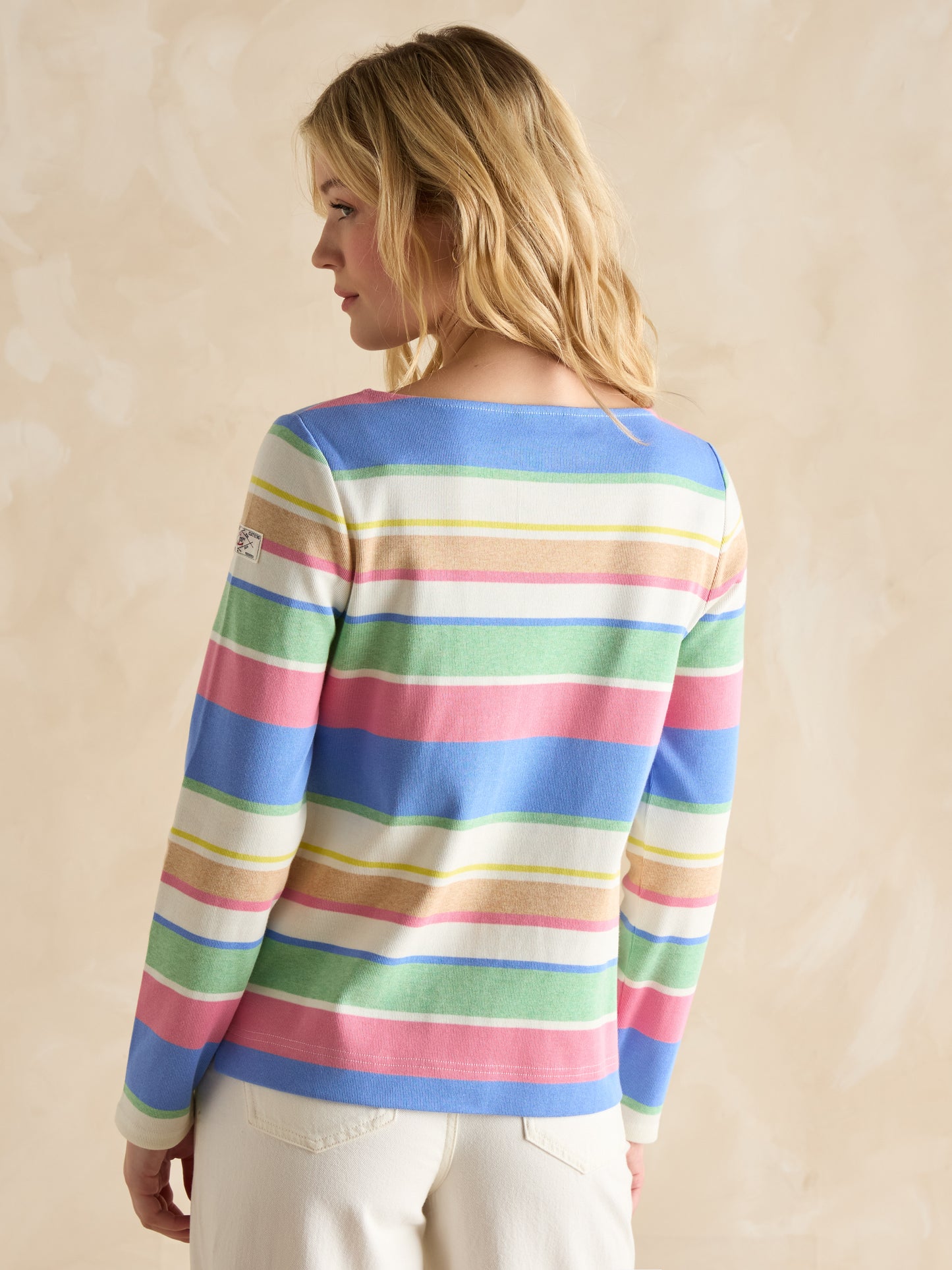 Joules Harbour Multi Boat Neck Printed Top in Multi