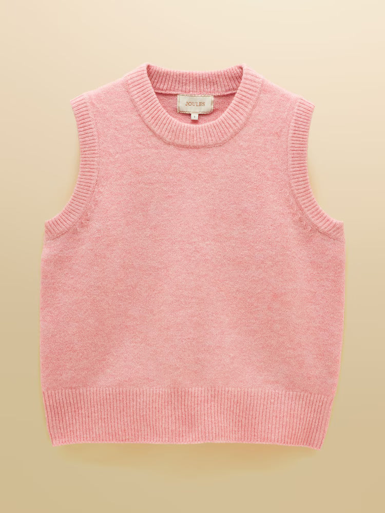Joules Holly Pale Pink Knitted Vest