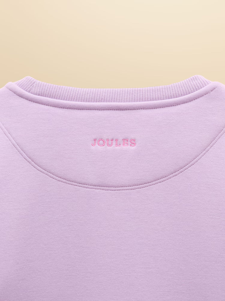 Joules Mackenzie Girls Lilac Purple Sweatshirt with Faux Fur Lining