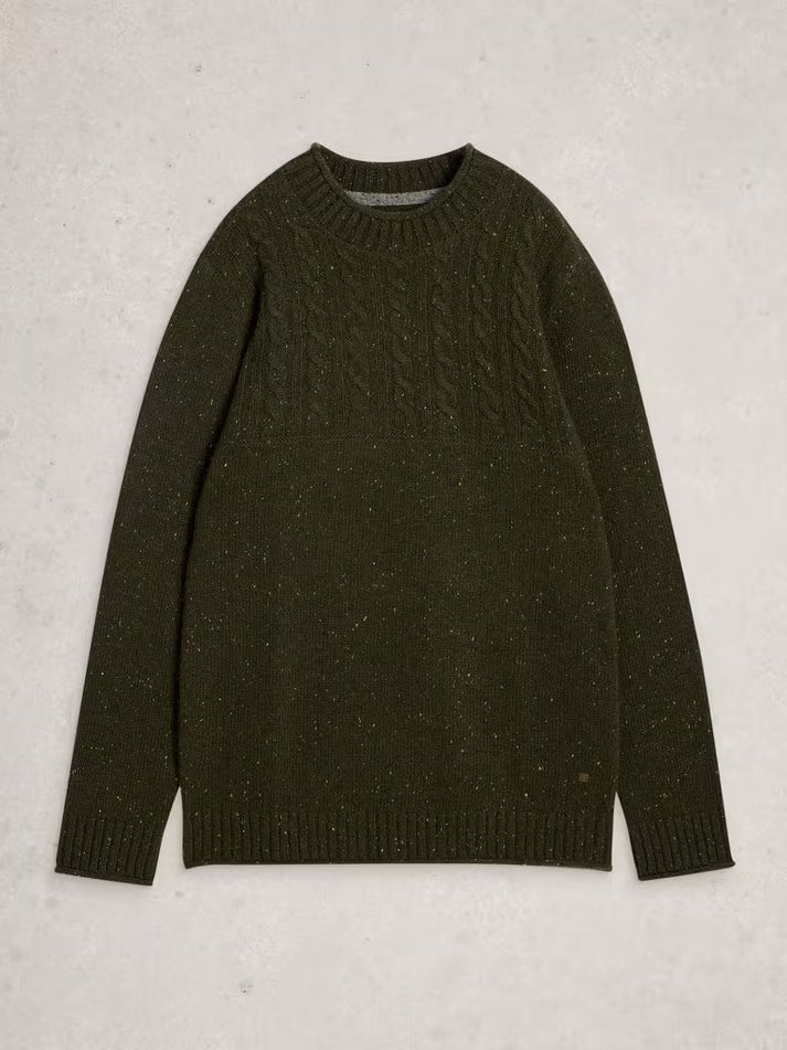 White Stuff Berkley Crew Neck in Dark Green