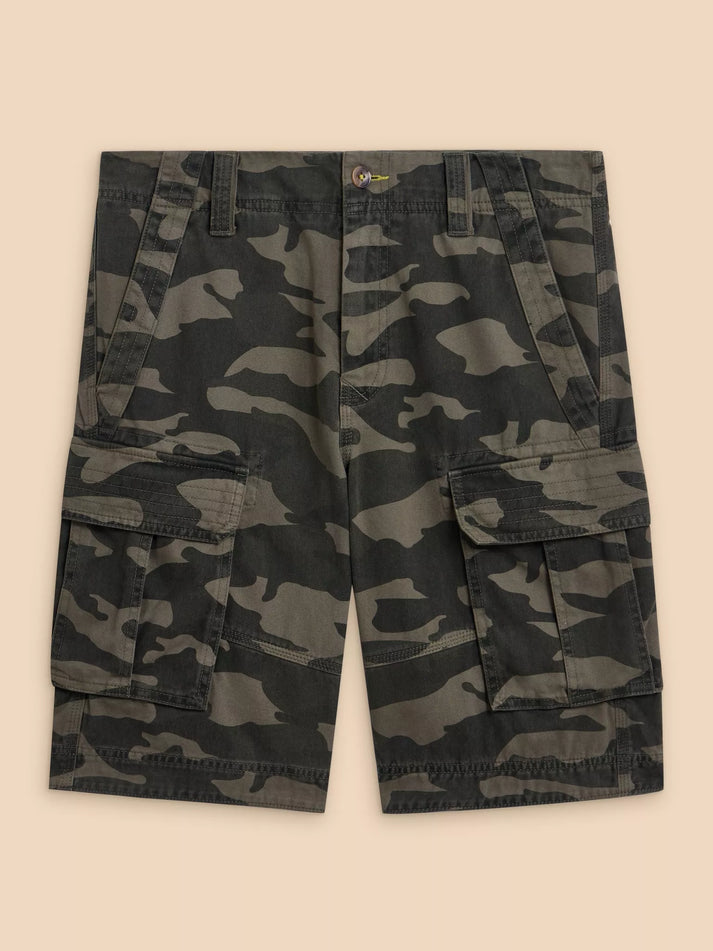 White Stuff Halsall Organic Cargo Short in Green Multi