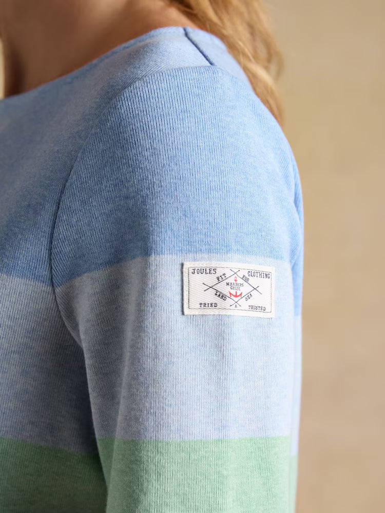 Joules Harbour Multi Stripe Boat Neck 100% Cotton Breton Top