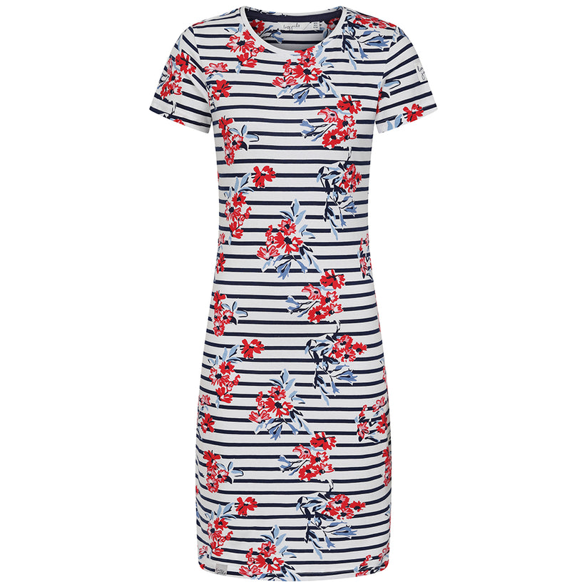 Lazy Jacks Ladies' Printed T-Shirt Dress - Meadow Red