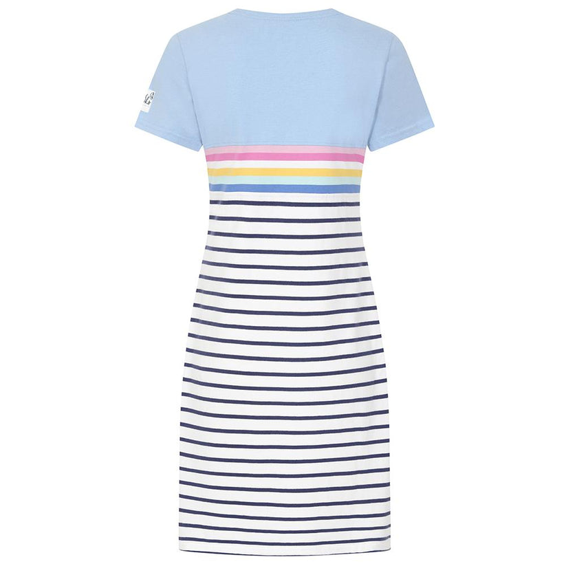 Lazy Jacks Striped T-Shirt Dress - Sky