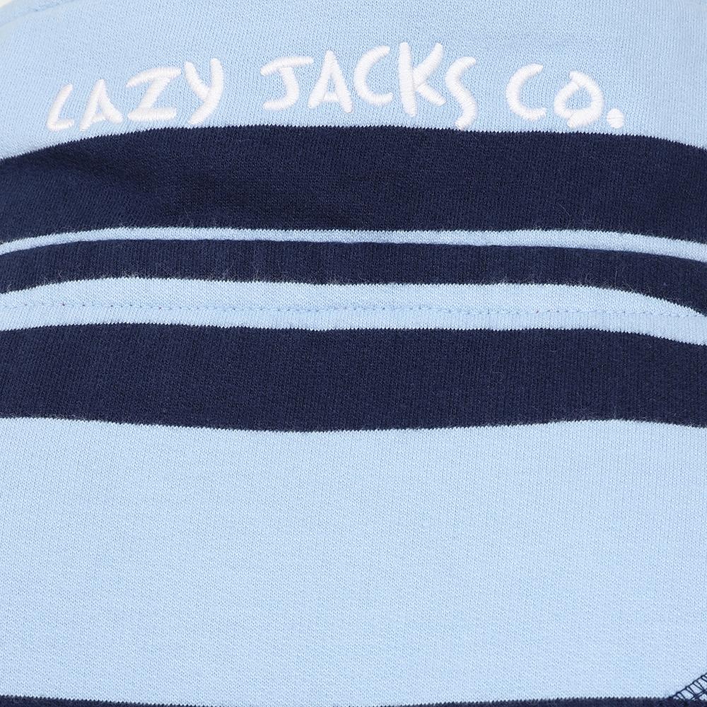Lazy Jacks 1/4 Zip Stripe Sweatshirt LJ39 in Sky