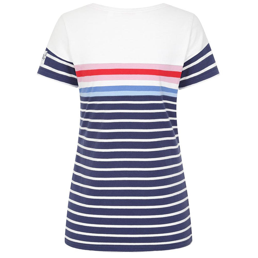 Lazy Jacks Ladies Short Sleeve Breton Top - Sapphire