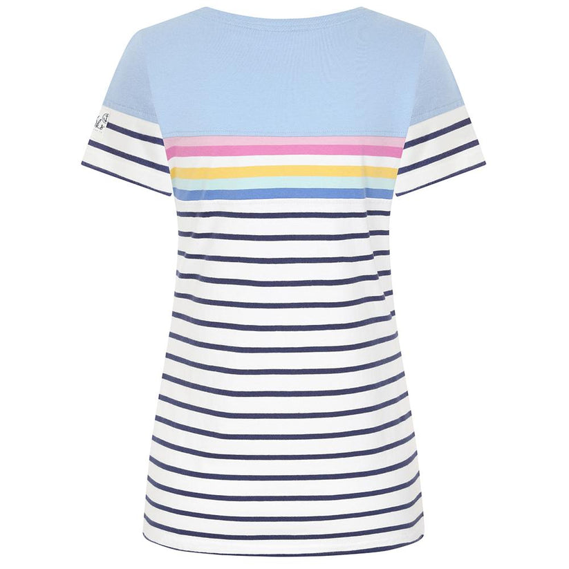 Lazy Jacks Ladies Short Sleeve Breton Top - Sky