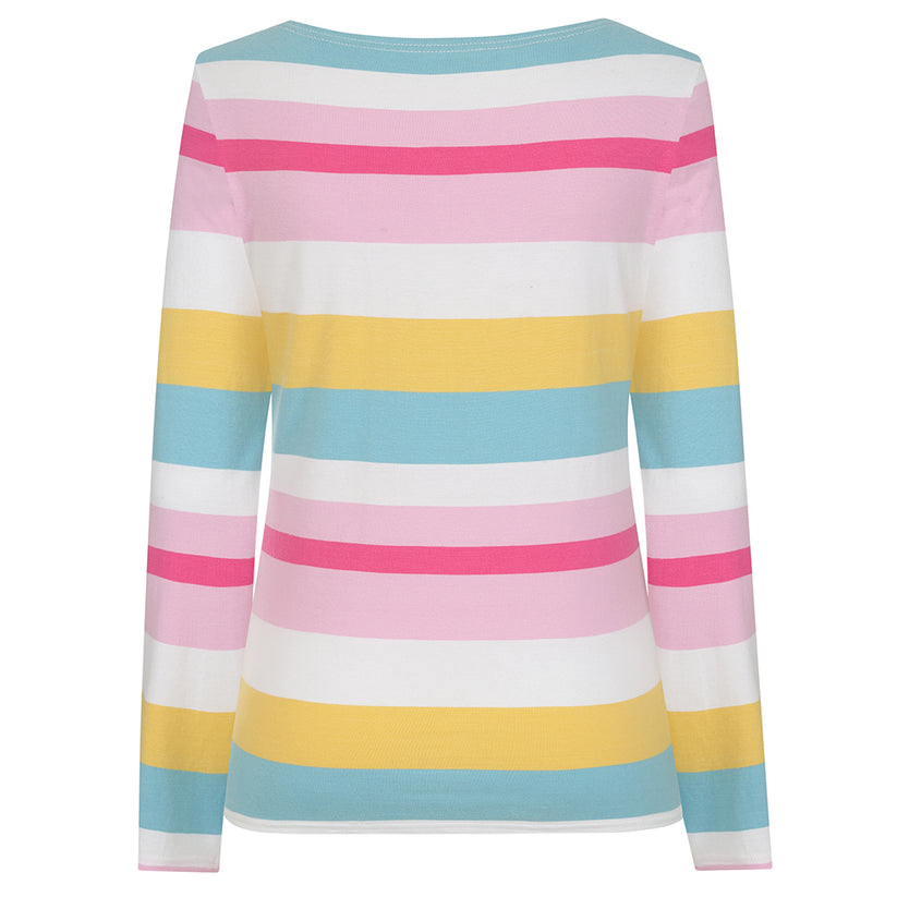 Lazy Jacks Long Sleeve Breton Top in Brights