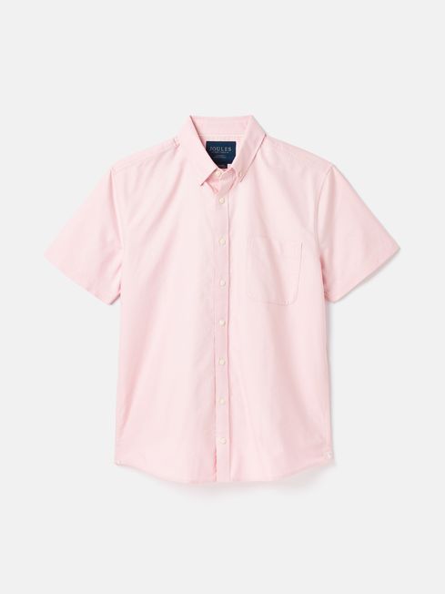 Joules Oxford Classic Fit Short Sleeve Shirt in Pink