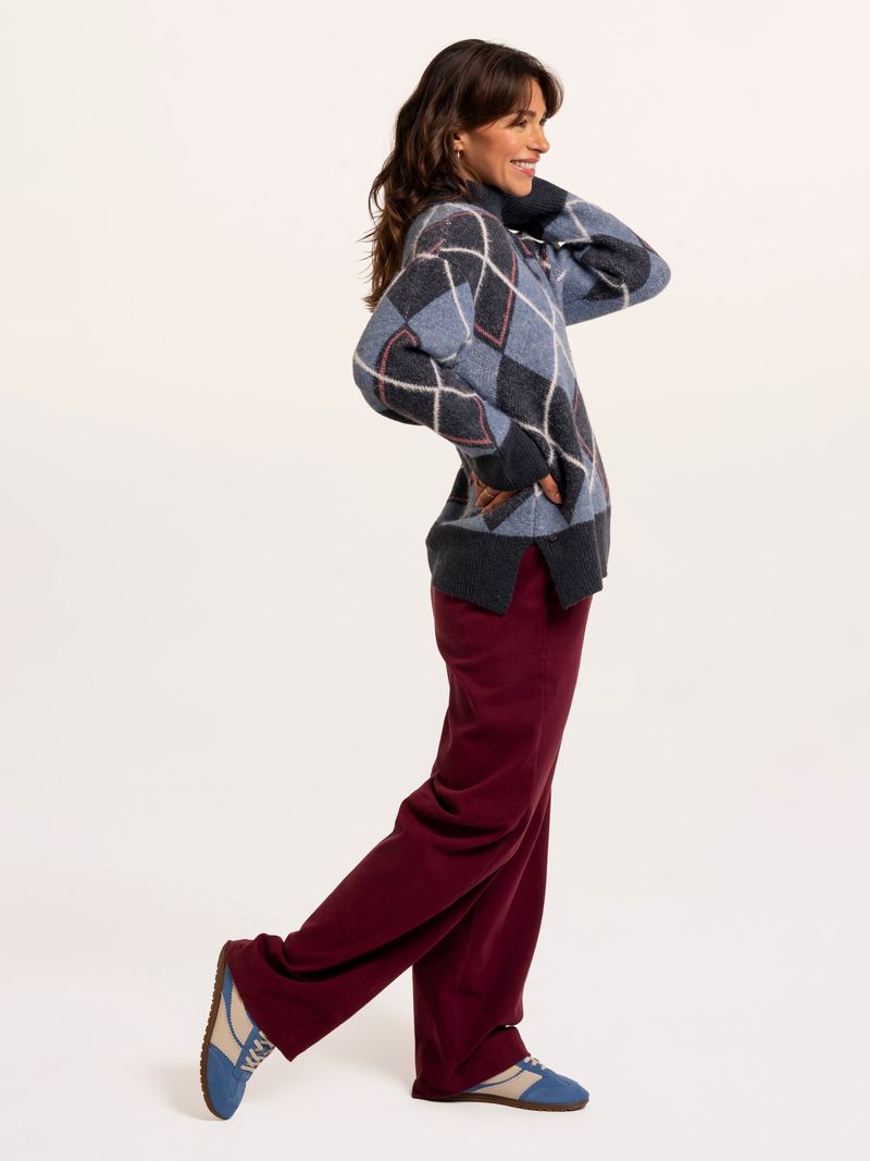 Brakeburn Helga Argyle Intarsia Knitted Jumper