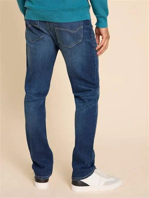 White Stuff Eastwood Straight Leg Jeans in Mid Denim