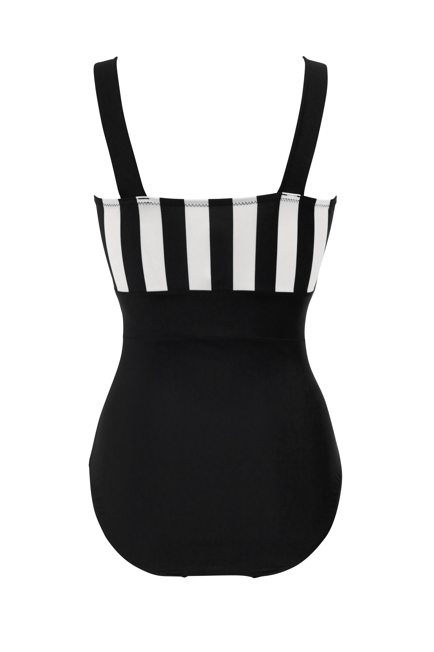 Pour Moi Colour Block Tummy Control Swimsuit in Black/White