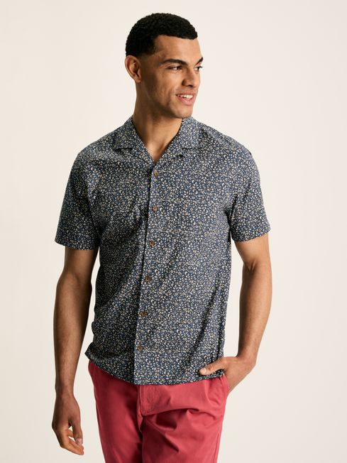 Joules Revere Printed Short Sleeve Shirt in Blue Floral