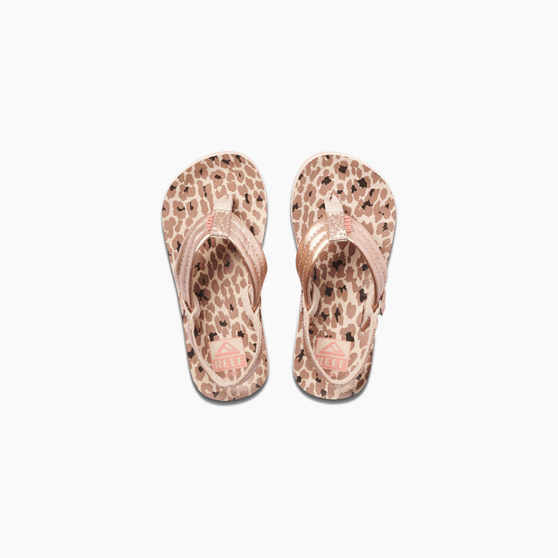 Reef Little Ahi Flip Flops in Cheetah