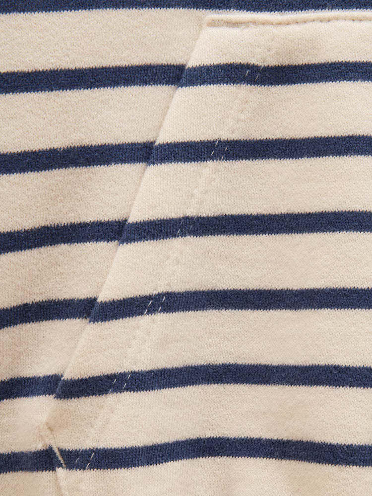 Joules Kennedy Girls Navy and Cream Cropped Jumper