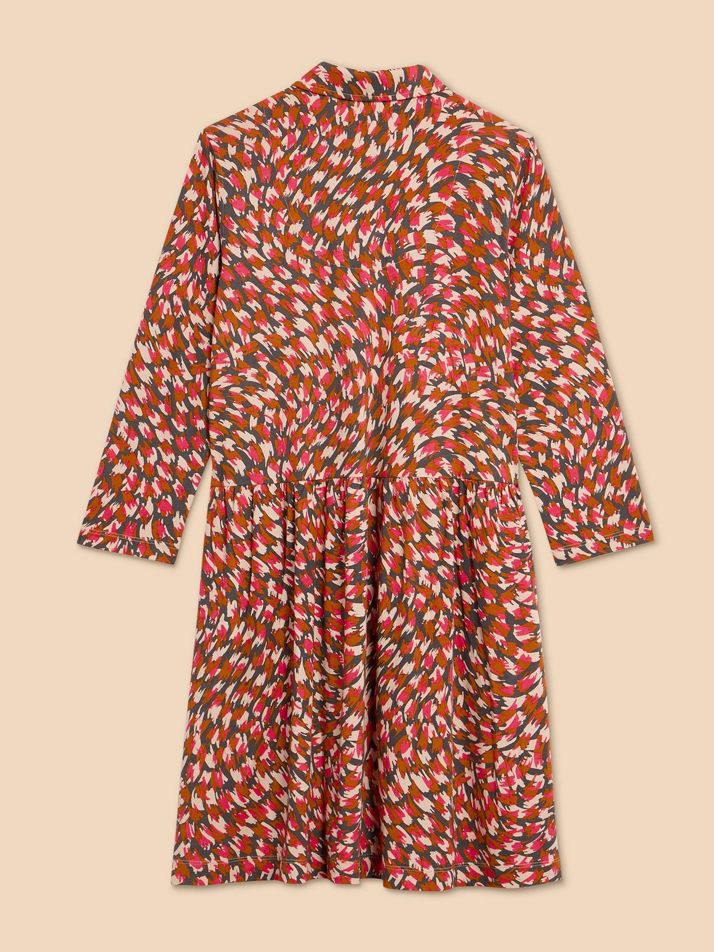 White Stuff Everly Shirt Dress in Pink Print
